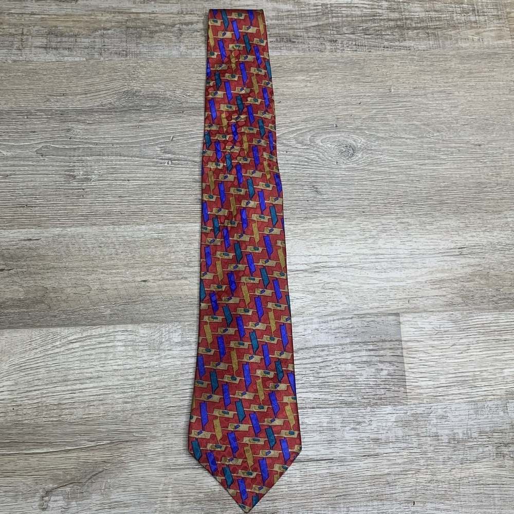 Neiman Marcus‎ Multi Color Men's Neck Tie 100% Silk Hand Made in Spain